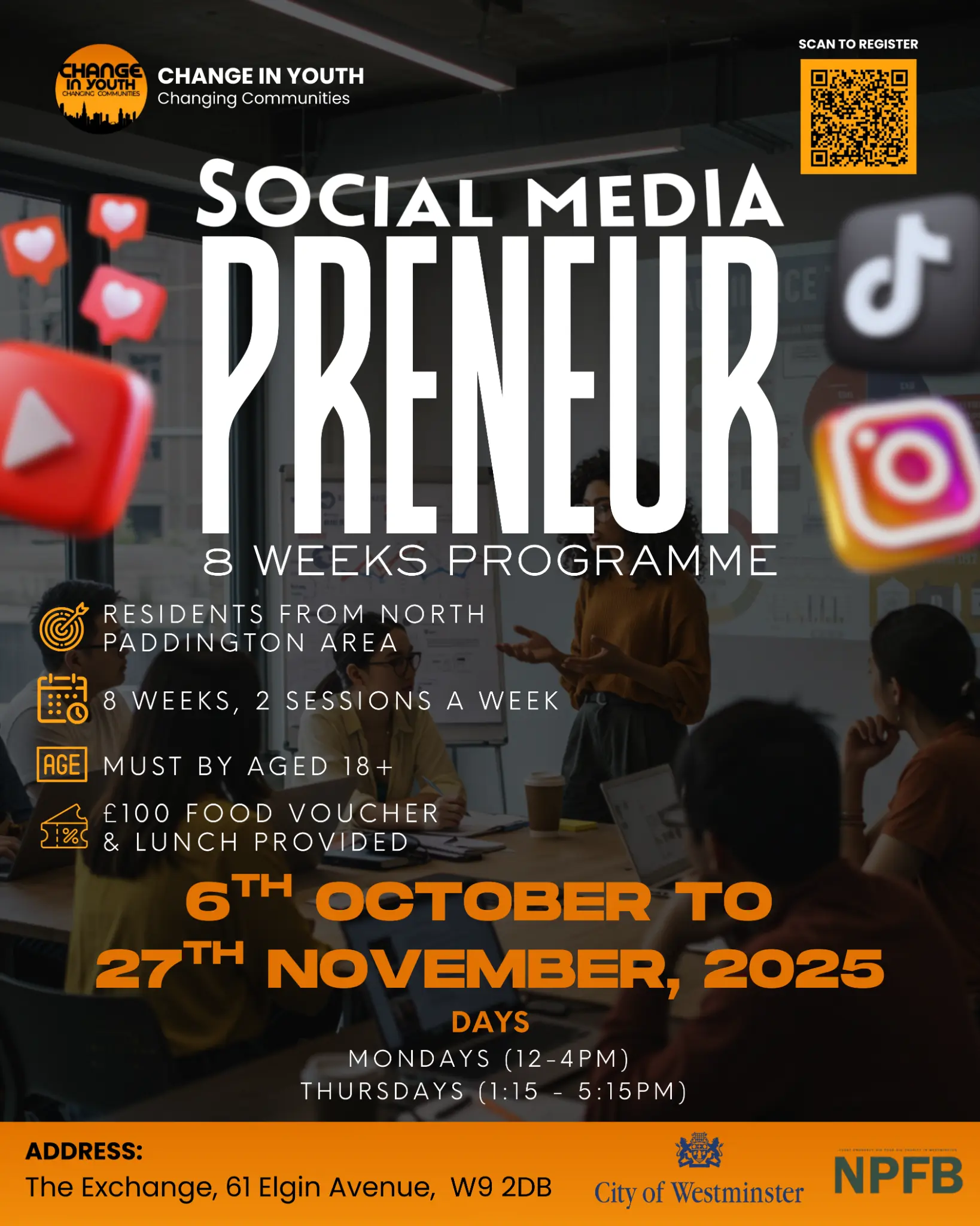 Social Media Preneur - 8 Weeks Programme (Dark)
